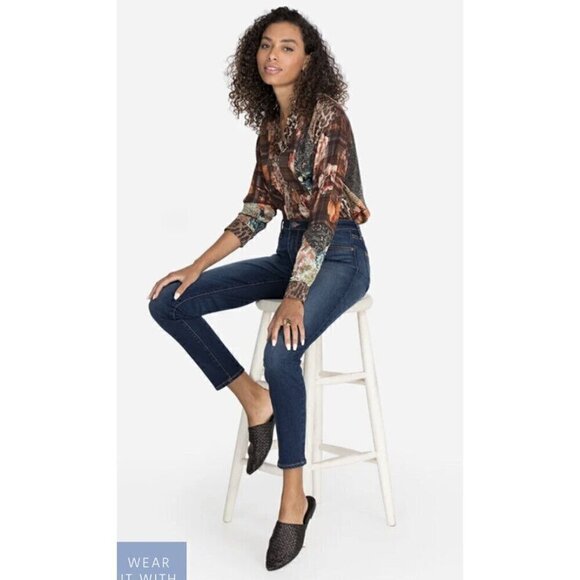 Johnny Was The Skinny Jeans Mid Rise Stretch Slimmest Cut Slim Hip & Thigh Sz 26 - Picture 1 of 12